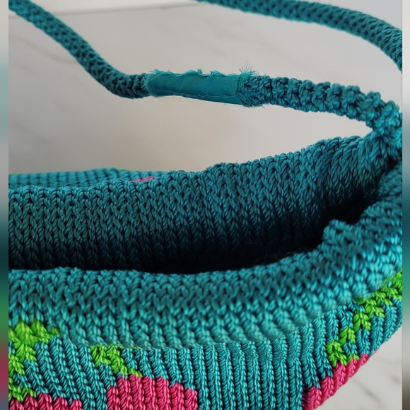 GUC The Sak Cherry Crochet Bag Y2K style Blue Pink - Picture 5 of 10